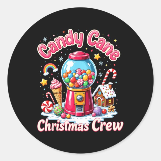 Adesivo Redondo Security Candyland Candy Cane Casa de Natal (Frente)