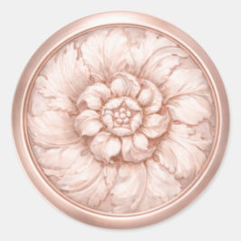 Adesivo Redondo Seda Rosa Vintage Olhar Embutido Barroco