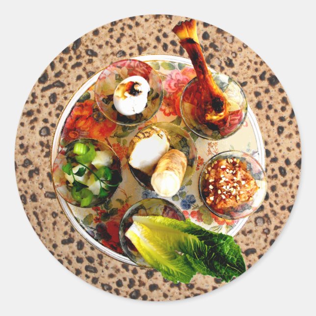 Adesivo Redondo Seder Plate & Matazah (Frente)