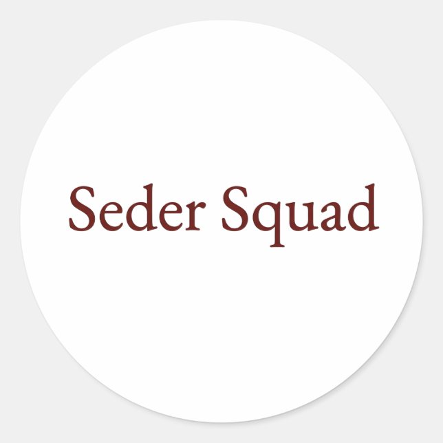 Adesivo Redondo Seder Squad Sticker, Passover Sticker, Jewish (Frente)