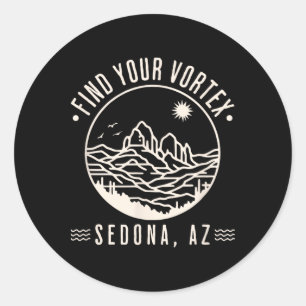 Adesivo Redondo Sedona Arizona Bem-Estar Vórtice Espiritual Trilha