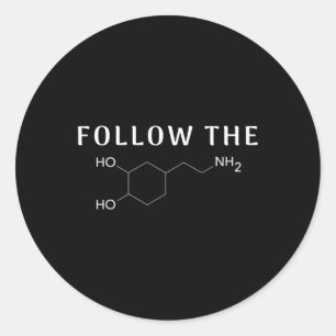 Adesivo Redondo Seguir A Diversão Da Estrutura Química Dopamina