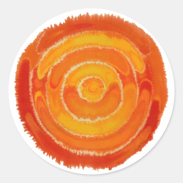 Adesivo Redondo Segunda Chakra Curando Arte nº 1 (Frente)