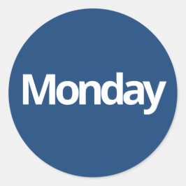 Adesivo Redondo Segunda-feira dia planejamento de suprimentos bran
