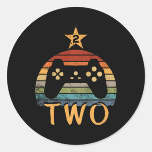 Adesivo Redondo Segunda segundo aniversário do Jogo de Vídeo de 2 