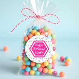 Adesivo Redondo Segundo aniversário Arco-Íris