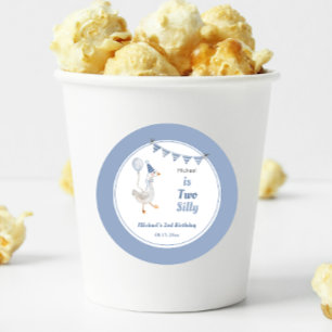 Adesivo Redondo Segundo aniversário Blue Boy de dois Bobos