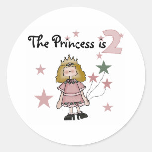 Adesivo Redondo Segundo aniversário da princesa
