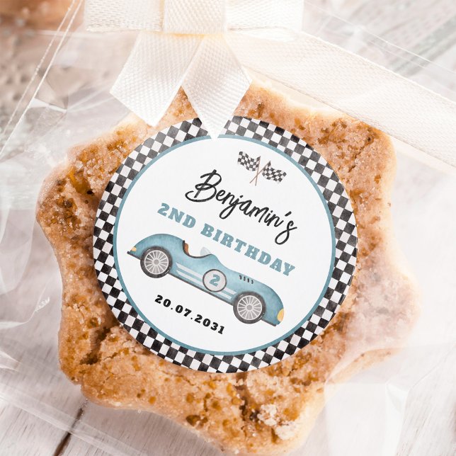 Adesivo Redondo Segundo aniversário de dois moinhos rápidos com ca (Criador carregado)