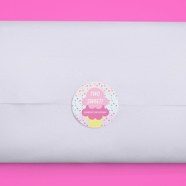 Adesivo Redondo segundo aniversário sorvete (Criador carregado)