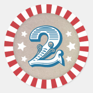 Adesivo Redondo Segundo Circo de Aniversário - Pau de Carnaval Doi