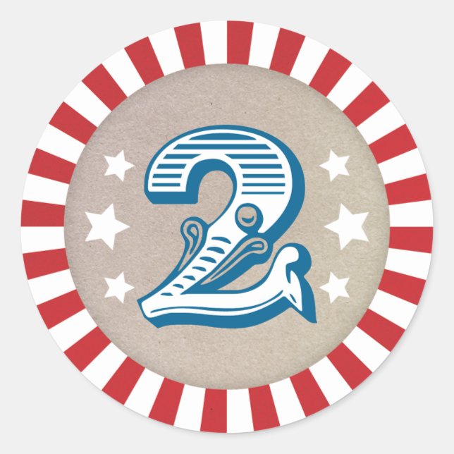 Adesivo Redondo Segundo Circo de Aniversário - Pau de Carnaval Doi (Frente)