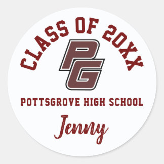 Adesivo Redondo Segundo grau De Graduação De Pottsgrove, Personali