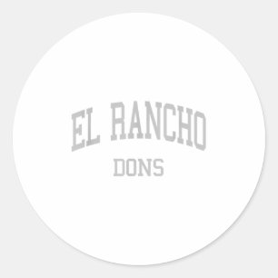 Adesivo Redondo Segundo grau El Rancho Hs Pico Rivera Ca Retro Spo