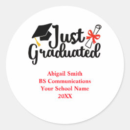 Adesivo Redondo Segundo grau Personalizado Vermelho Preto