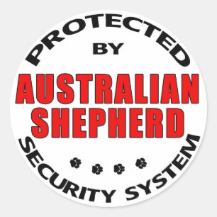 Adesivo Redondo Segurança de Pastores Australianos