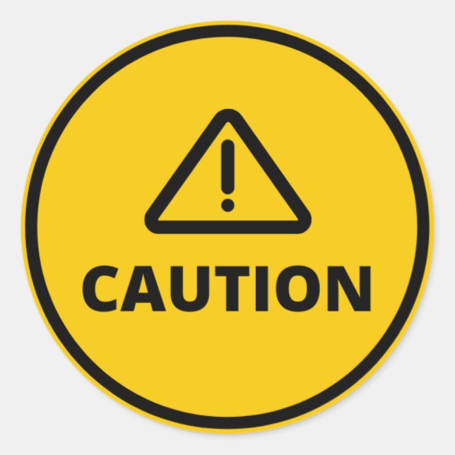 Adesivo Redondo Segurança de precaução (Frente)