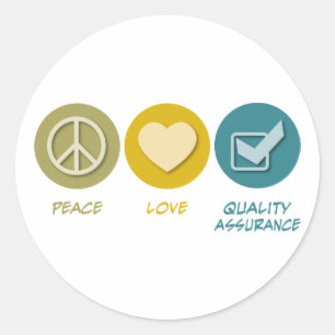Adesivo Redondo Segurança de qualidade do amor da paz
