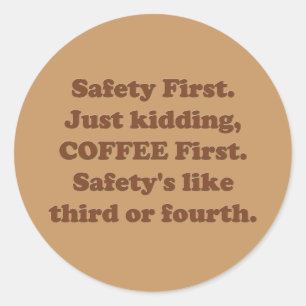 Adesivo Redondo Segurança em primeiro lugar