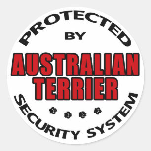 Adesivo Redondo Segurança Terrier australiana