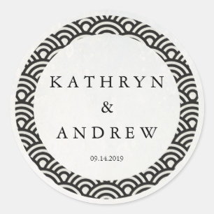 Adesivo Redondo Seigaiha Japonês Onda Nomes Personalizados+Casame