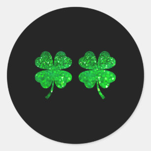 Adesivo Redondo Seio de Trevo Irlandês S Seios Feliz St Patrick