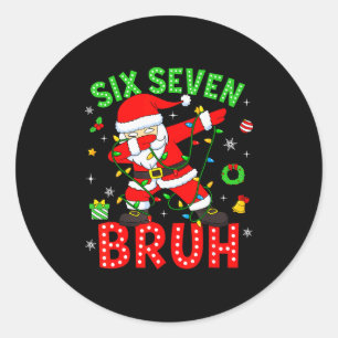 Adesivo Redondo Seis Sete 67 Geração Z Alpha Meme Bruh Natal Dabbi
