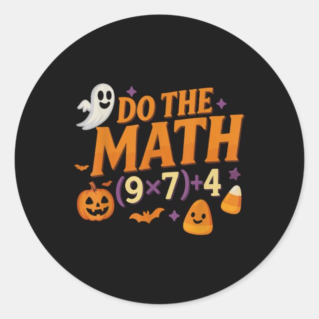 Adesivo Redondo Seis Sete 67 Meme Faça a Conta de Halloween Alpha  (Frente)