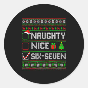 Adesivo Redondo Seis Sete 67 Meme Legal Travesso Natal Pijamas M