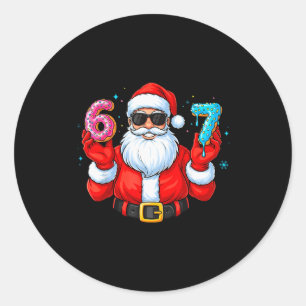 Adesivo Redondo Seis Sete 67 Meme Papai Noel 67 Sorvete Drip Natal