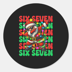 Adesivo Redondo Seis Sete 6 7 Meme Dabbing Papai Noel Natal 67 Paj