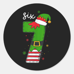 Adesivo Redondo Seis Sete 6 7 Meme Papai Noel Natal Número 67