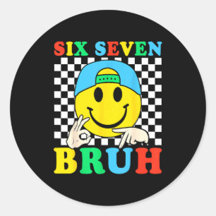 Adesivo Redondo Seis Sete Bruh Boys 67 Meme Gen Alpha Gíria 6 7 Ki