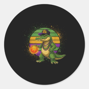Adesivo Redondo Seis Sete Bruh Mardi Gras Basquete Engraçado 67 Me