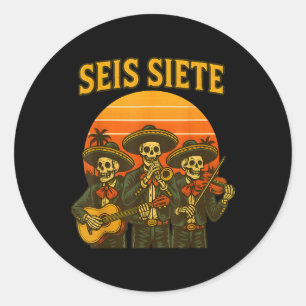 Adesivo Redondo Seis Sete Funny 67 Meme Mexicano Los Muertos Calav