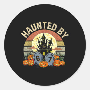 Adesivo Redondo Seis Sete Geração Alpha Z Halloween 6767 Engraçado