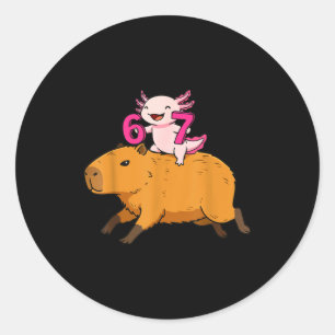 Adesivo Redondo Seis Sete Kawaii Axolote Capivara