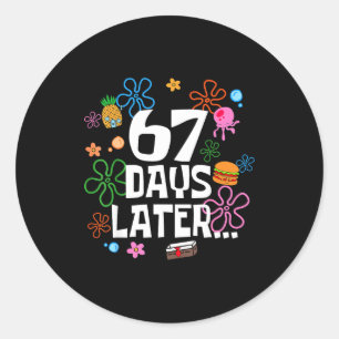 Adesivo Redondo Seis Sete Meme 67 Dias De Escola Depois Piada Ensi