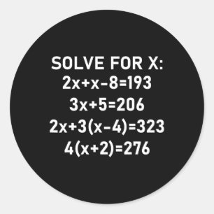 Adesivo Redondo Seis Sete Meme Matemática Álgebra Piada Resolva Pa