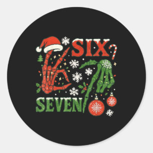 Adesivo Redondo Seis Sete Meme Natal 6-7 Esqueleto de Natal Ha