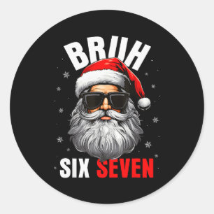 Adesivo Redondo Seis Sete Natal Bruh Papai Noel Meninos Homens Eng