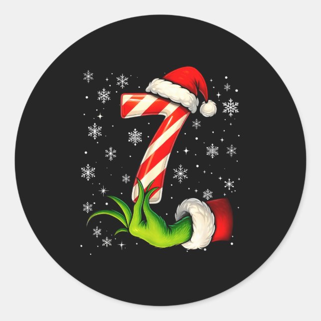 Adesivo Redondo Seis Sete Natal Engraçado Casal Combinando Meme  (Frente)