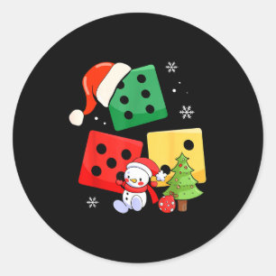 Adesivo Redondo Seis Sete Natal Três Dados Chapéu do Papai Noel 67