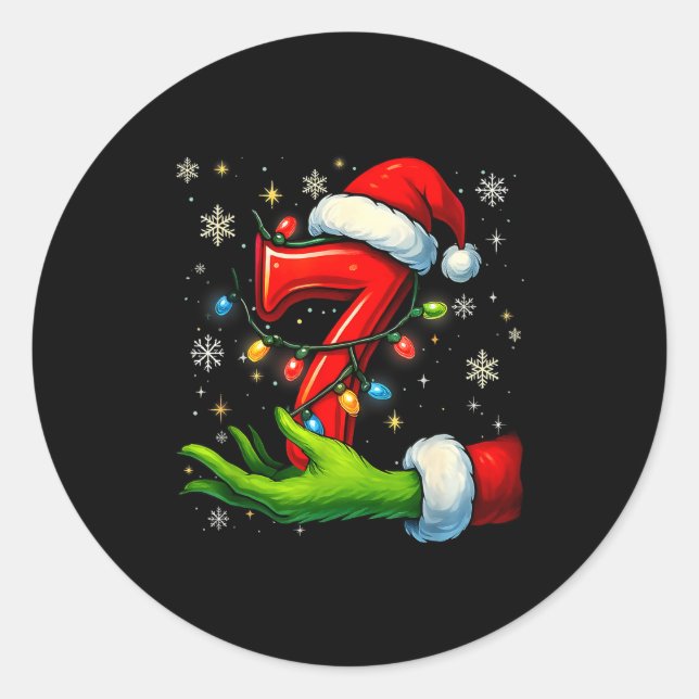 Adesivo Redondo Seis Sete Piada de Natal Meme Casal Combinando  (Frente)