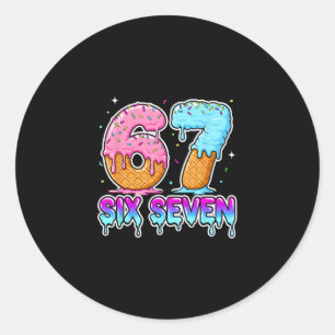 Adesivo Redondo Seis Sete Sorvete Drip Meme Legal 67 Divertido Ger