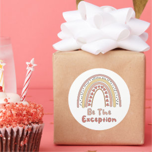 Adesivo Redondo Seja a exceção motivacional, arco-íris colorido