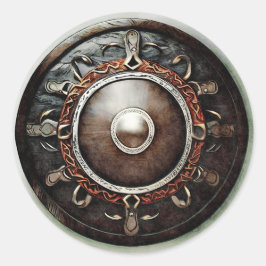 Adesivo Redondo Seja como um escudo Viking, rápido e inviolável