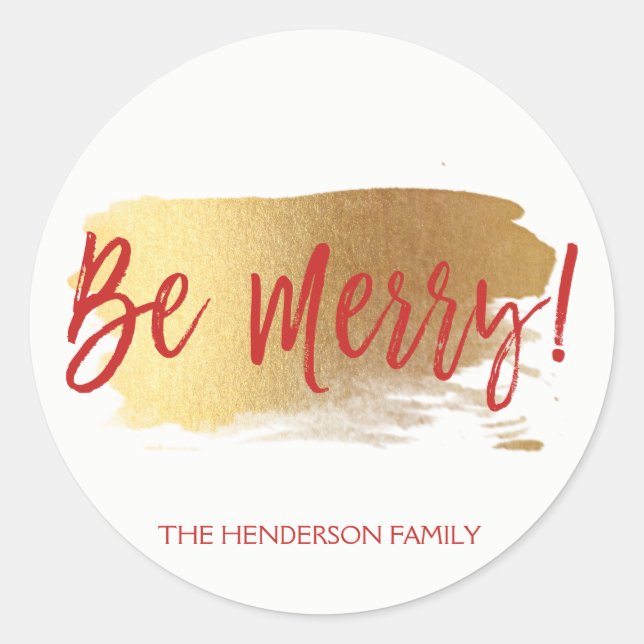 Adesivo Redondo Seja Feliz, Manuscrito, Manuscrito, Natal (Frente)