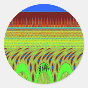 Adesivo Redondo Seja feliz Tenha um bom dia