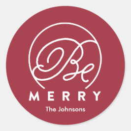 Adesivo Redondo Seja Feliz | Vinheta de férias